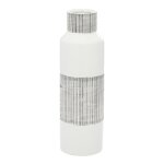 White Ceramic Cosmo Decorative 18" Vase with Striped Accents - Image 3