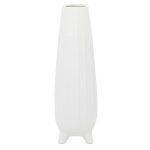 White Ceramic Handmade 20" Vase with Feet - Image 3