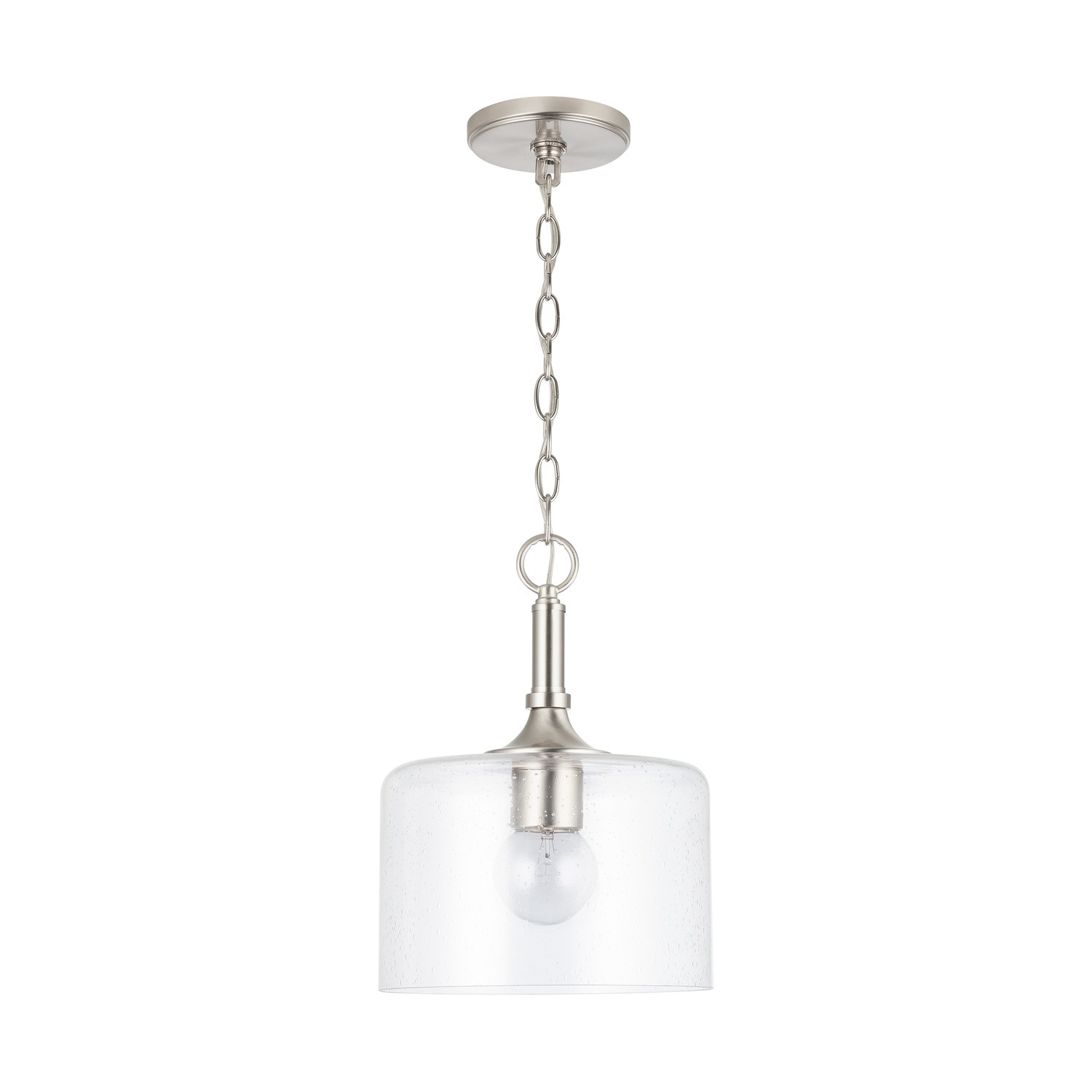 339311BN Brushed Nickel Simple Pendant Light - Image 1
