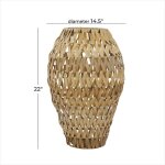 Handmade Plastic Rattan Woven Decorative Vase - Image 4
