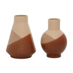 Orange Ceramic Terracotta Round Vase - Image 3