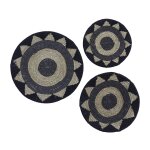 3-Piece Black Handmade Woven Hemp Wall Decor - Image 2
