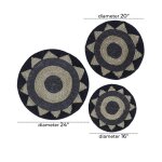 3-Piece Black Handmade Woven Hemp Wall Decor - Image 5
