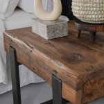 Rustic Reclaimed Wood Rectangular End Table - Image 5