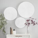 White Carved Radial Wood Plate Wall Decor - Image 2