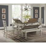 Farmhouse 6-Piece Dining Set with Dining Bench and Side Chairs - Image 4