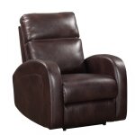Devin Contemporary Powered Recliner - Brown
