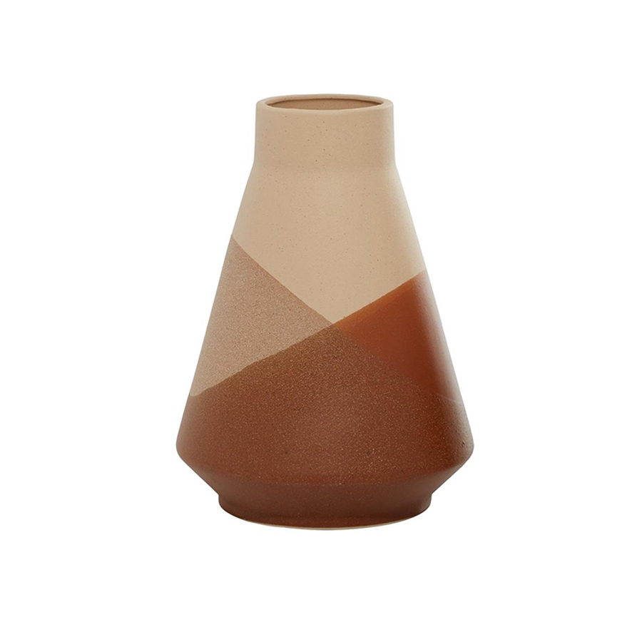 Untitled-4 Orange Ceramic Terracotta Cone Vase - Image 1