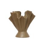 Reactive Glaze Stoneware Ruffled Texture Vase