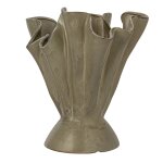 Reactive Glaze Stoneware Ruffled Texture Vase - Image 7