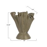Reactive Glaze Stoneware Ruffled Texture Vase - Image 8