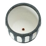 Hand Painted Black and White Planter with Saucer - Image 6