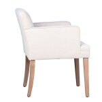 Coastal White Upholstered Dining Arm Chair - Image 2