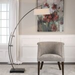Large Modern Industrial Steel Arched Floor Lamp - Image 2
