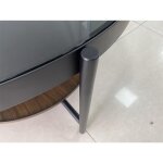 Modern Transitional Round Coffee Table with Open Shelf - Image 3