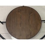 Modern Transitional Round Coffee Table with Open Shelf - Image 7