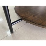 Modern Transitional Round Coffee Table with Open Shelf - Image 8
