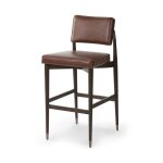 Havana Brown Leather Bar Stool