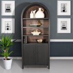 Arched 2-Door Display Cabinet With Shelving - Image 8