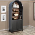 Arched 2-Door Display Cabinet With Shelving - Image 7