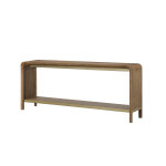 Modern Waterfall Open Shelf Console Table