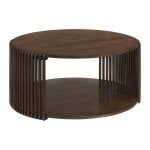 Fenwick Modern Round Coffee Table with Open Shelf