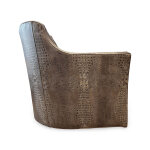 Leather Scalloped Back Swivel Glider - Image 3