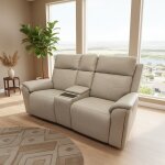 Modern Power Reclining Loveseat with Heat & Massage - Image 8