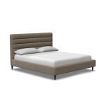 Novella Contemporary Channel Tufted Leather Upholstered Bed - King