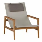Coastal Teak Outdoor Sling Accent Chair