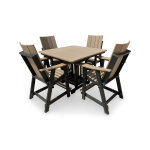5-Piece Contemporary Adirondack Counter Height Dining Set - Weatherwood & Black