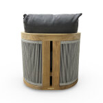 Avalon Teak Rope Outdoor Swivel Chair - Image 2