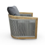 Avalon Teak Rope Outdoor Swivel Chair - Image 4