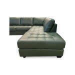 Barrett Transitional Tufted Leather Sectional Chaise Sofa - Image 3