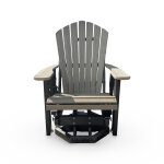 Adirondack Swivel Glider Outdoor Chair - Coastal Gray & Black - Image 2