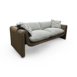 Como Outdoor Wicker Sofa with Accent Pillows