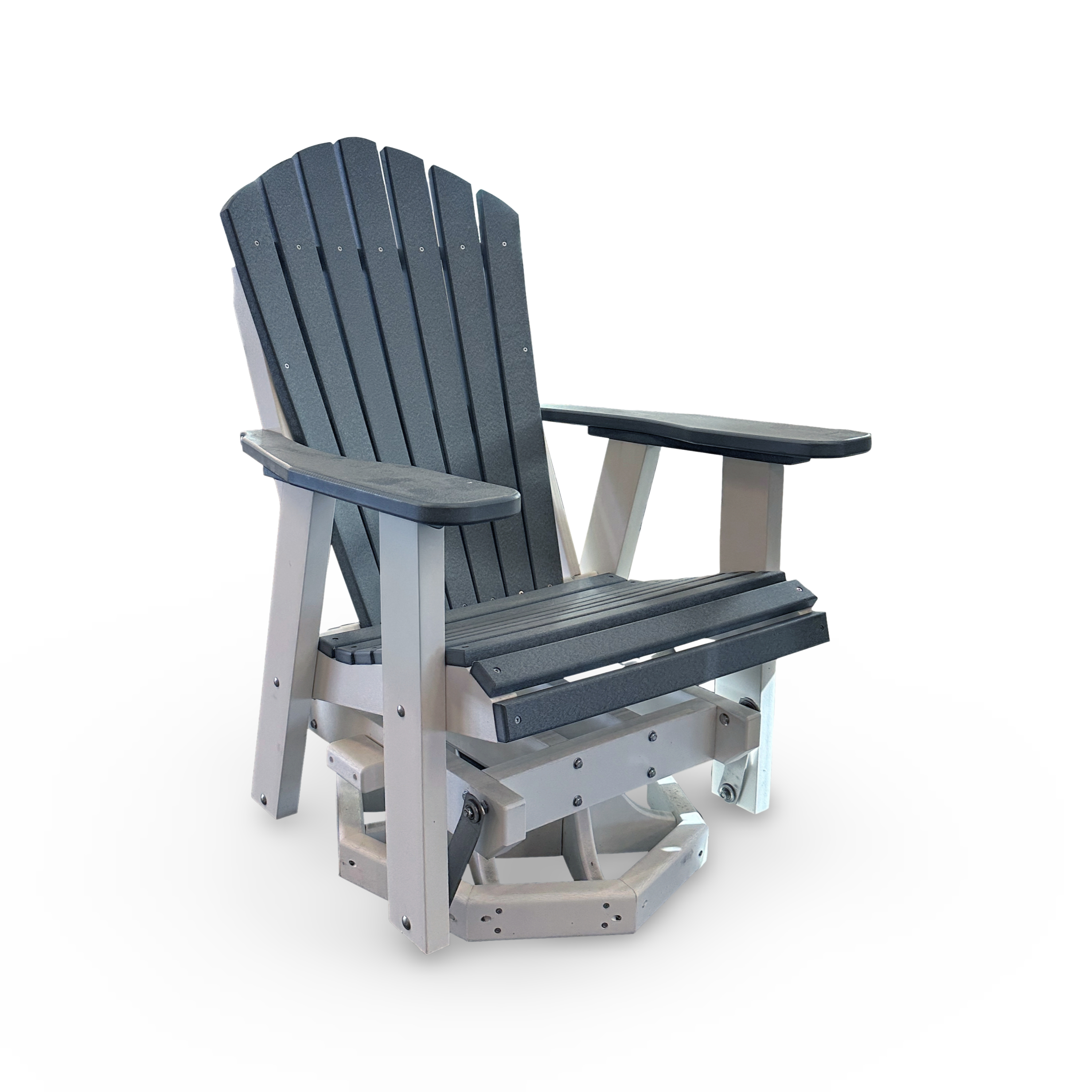 Dark Grey On White Swivel Glider Adirondack PATGLIMF8391 PATGLIMF8391 Angle
