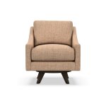 Transitional Scoop Arm Swivel Accent Chair - Image 2