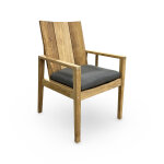 Teak Outdoor Lounge Chair with Cushion Seat