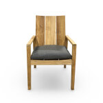 Teak Outdoor Lounge Chair with Cushion Seat - Image 2