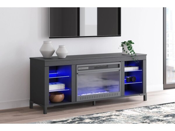 Cayman 60" Modern TV Stand with Electric Fireplace with LED Lighting - Image 12