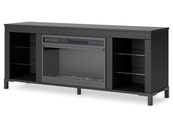 Cayman 60" Modern TV Stand with Electric Fireplace with LED Lighting - Image 2