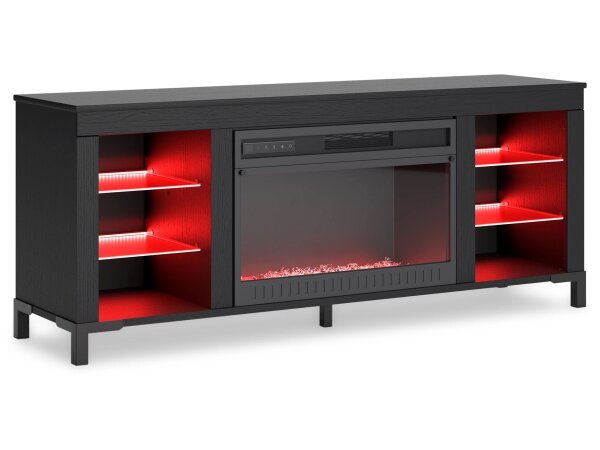Cayman 60" Modern TV Stand with Electric Fireplace with LED Lighting - Image 4