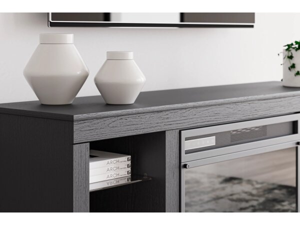 Cayman 60" Modern TV Stand with Electric Fireplace with LED Lighting - Image 11