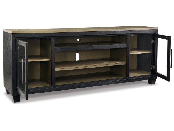 Foyer 83" Modern Farmhouse Two-Tone 2-Door Entertainment Console - Image 3