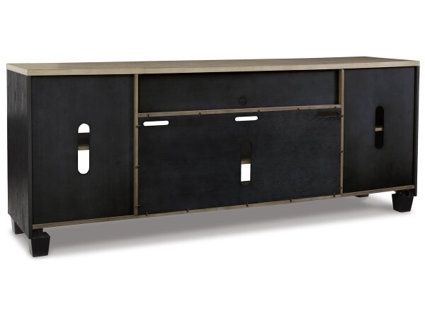 Foyer 83" Modern Farmhouse Two-Tone 2-Door Entertainment Console - Image 6