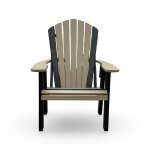 Adirondack Outdoor Patio Armchair - Weatherwood & Black - Image 2