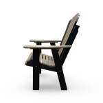 Adirondack Outdoor Patio Armchair - Weatherwood & Black - Image 3