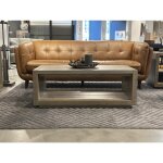 Intrigue Modern Rectangular Faux Stone Top Coffee Table - Image 4