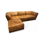 Cosmopolitan Bronze and Palmwood Leather Sofa - Image 2